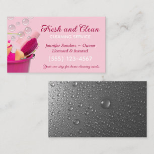 Cartão De Visita Serviços de Limpeza e Balde