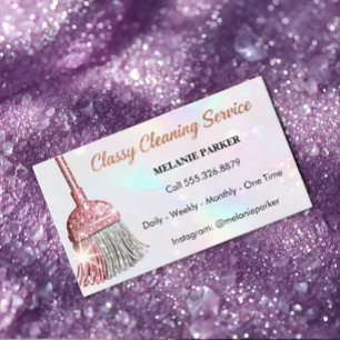 Cartão De Visita Serviços de Limpeza Elegantes