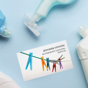 Cartão De Visita Serviços de Limpeza Foto Moderna de Linha de Fecha