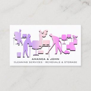 Cartão De Visita Serviços de limpeza Muda o logotipo personalizado