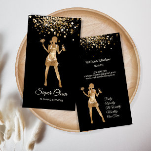 Cartão De Visita Serviços de limpeza profissional de casas de limpe