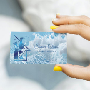 Cartão De Visita Serviços de limpeza profissional de casas de limpe