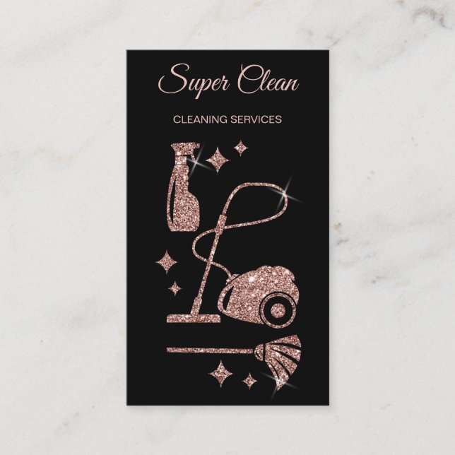 Cartão De Visita Serviços de limpeza profissional de casas de limpe (Frente)