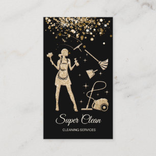 Cartão De Visita Serviços de limpeza profissional de casas de limpe