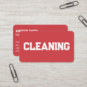 Cartão De Visita Serviços de limpeza QR Red