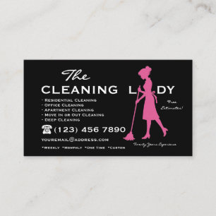 Cartão De Visita Serviços de Limpeza Residencial The Cleaning Lady