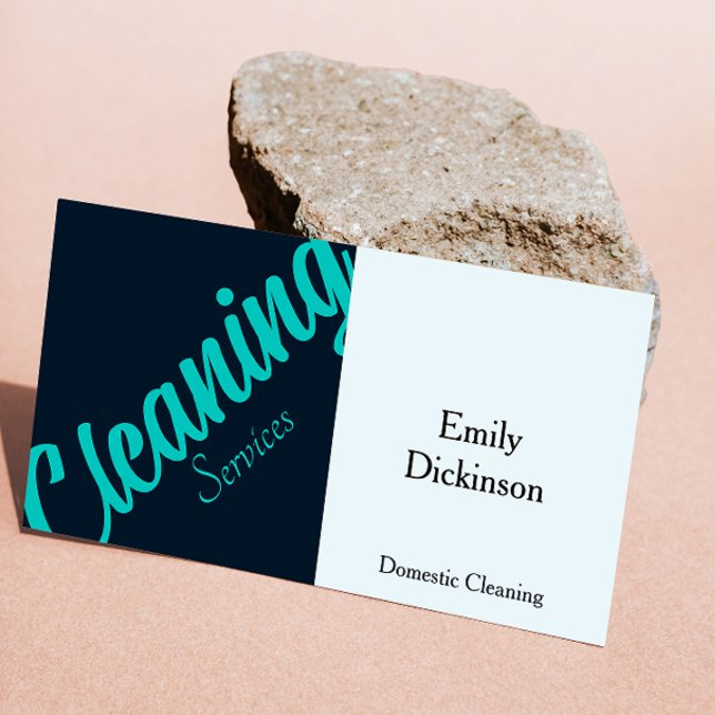 Cartão De Visita Serviços de Limpeza Retro de Código Qr (Cleaning Services Qr Code Retro Business Card)