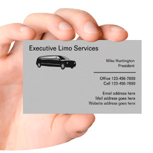 Cartão De Visita Serviços de Limusine Executiva Corporativa