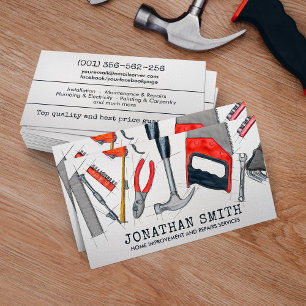 Cartão De Visita Serviços de manutenção e melhoria do domicílio