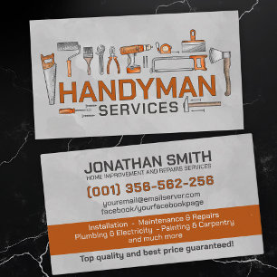 Cartão De Visita Serviços de manutenção e melhoria do domicílio