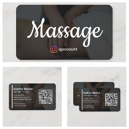 Cartão De Visita Serviços de Massagem Terapia Holística Elegante Mo