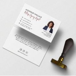 Cartão De Visita Serviços de Notários de Foto Profissional Chic