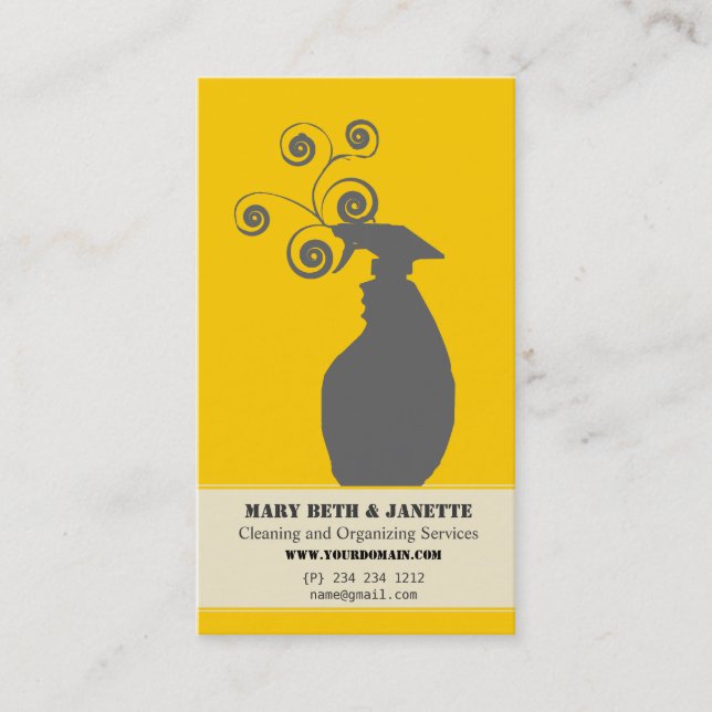 Cartão De Visita Serviços de organização de agregados familiares (Frente)