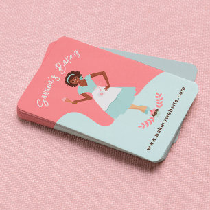 Cartão De Visita Serviços de padaria Bonito, cor-de-rosa,