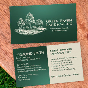 Cartão De Visita Serviços de Paisagismo e Manutenção de Gramados 