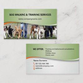 Cartão De Visita Serviços de passeio e treinamento de cães