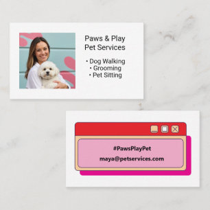 Cartão De Visita Serviços de Pet Canine Fotografia Personalizada Te