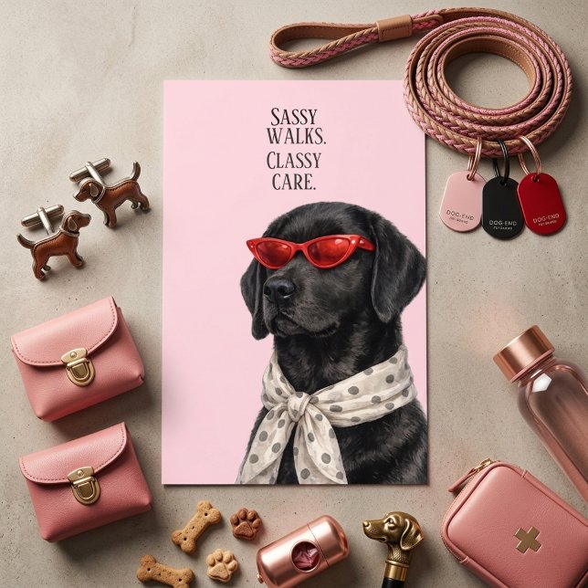 Cartão de Visita Serviços de Pet Care com Classe e (Criador carregado)