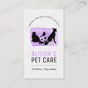 Cartão De Visita Serviços de Pet Care / Serviços de instalação 