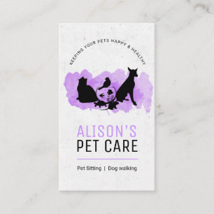 Cartão De Visita Serviços de Pet Care / Serviços de instalação 