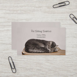 Cartão De Visita Serviços de Pet Sitter, Tosa de Gatos e Passeio de