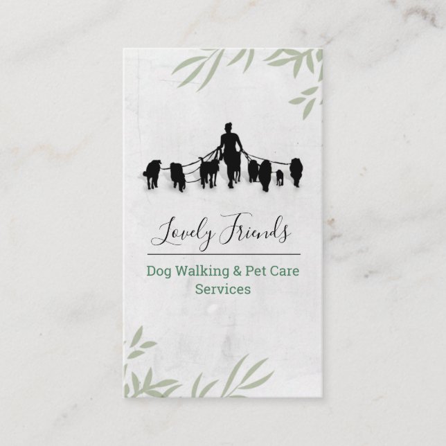 Cartão De Visita Serviços de Pet & Walking (Frente)