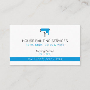 Cartão De Visita Serviços de pintura em casa Paint Rollel