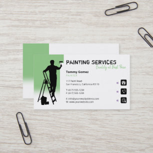 Cartão De Visita Serviços de pintura Pintor no local de trabalho