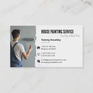 Cartão De Visita Serviços de pintura Pintor no trabalho Red