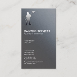Cartão De Visita Serviços de pintura   Prata para pintores
