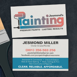 Cartão De Visita Serviços de pintura profissional - Barramento do p