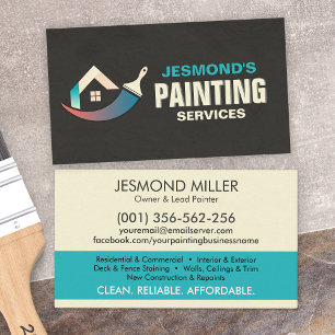 Cartão De Visita Serviços de pintura profissional - Pintor de casas