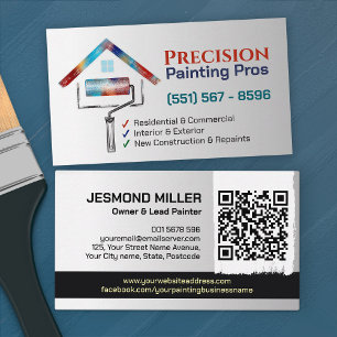 Cartão De Visita Serviços de pintura profissional - Pintor de casas