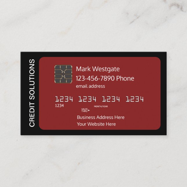 Cartão De Visita Serviços De Reparação E Consolidação De Crédito (Frente)