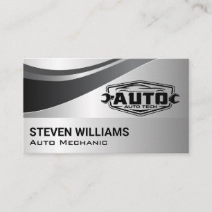 Cartão De Visita Serviços de Reparo de Auto Tech Gray