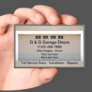Cartão De Visita Serviços de reparo de portas de garagem