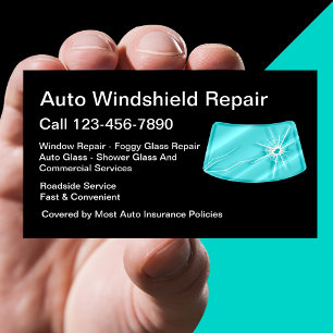 Cartão De Visita Serviços de Reparo de Vidro Automotivo Design