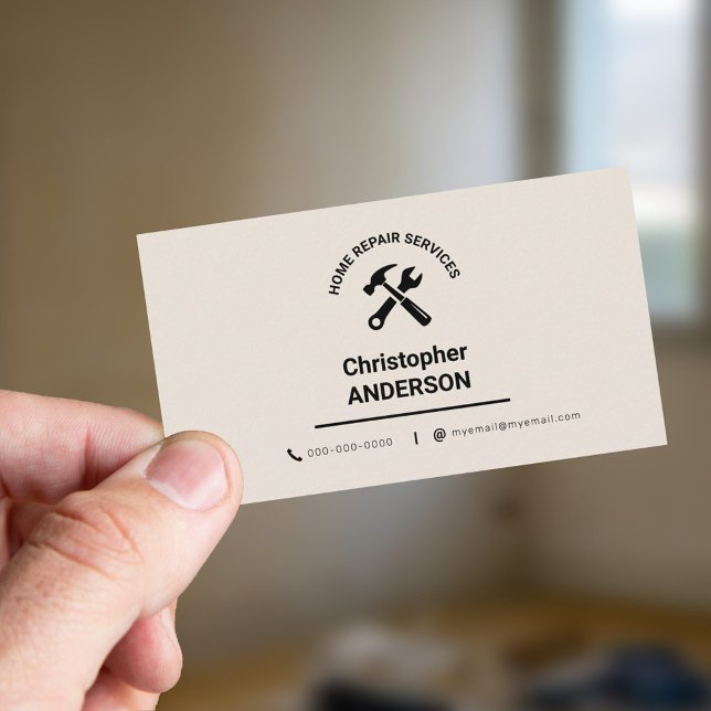 Cartão De Visita Serviços de reparo doméstico (Home Repair Services Business Card)