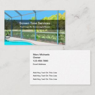Cartão De Visita Serviços De Reparo E Reparação De piscinas