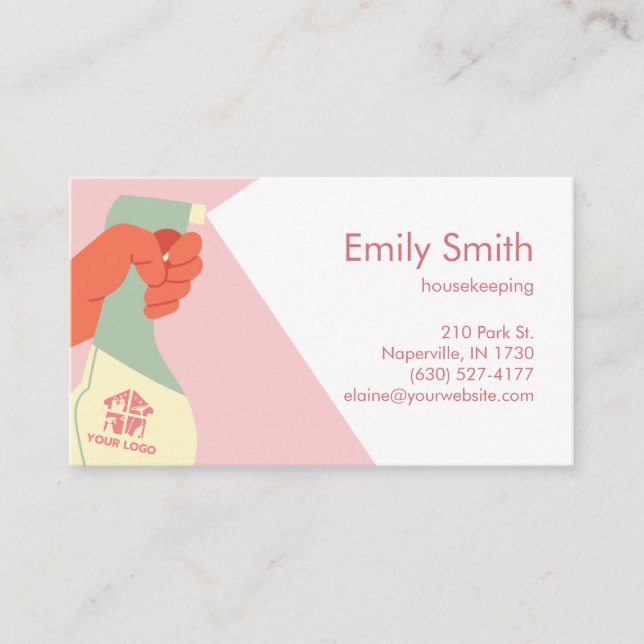 Cartão De Visita Serviços de serviço doméstico Limpeza manual Códig (Frente)