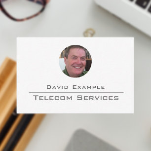 Cartão De Visita Serviços de Telecom com Foto do Titular