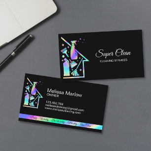 Cartão De Visita Serviços de Vigilância da Casa de Limpeza Profissi