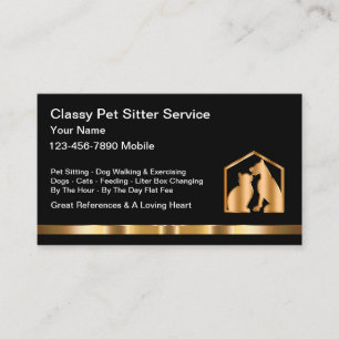 Cartão De Visita Serviços Domésticos de Pet Sitter Elegantes