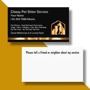 Cartão De Visita Serviços Domésticos de Pet Sitter Elegantes