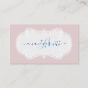 Cartão De Visita Serviços domésticos do Monograma Baby Sitter Nur