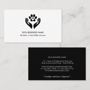 Cartão De Visita Serviços Elegantes de Pet Sitter