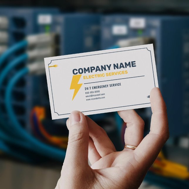 Cartão De Visita Serviços Elétricos Simples (Simple Electric Services Business Card)