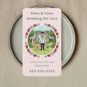 Cartão De Visita Serviços Florais de Casamento e Manuseio de Cães d