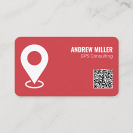 Cartão De Visita Serviços GPS QR (Vermelho)