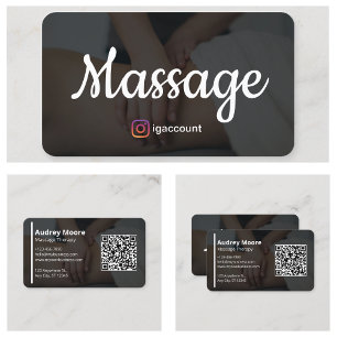 Cartão De Visita Serviços Holísticos de Massagem da Terapia